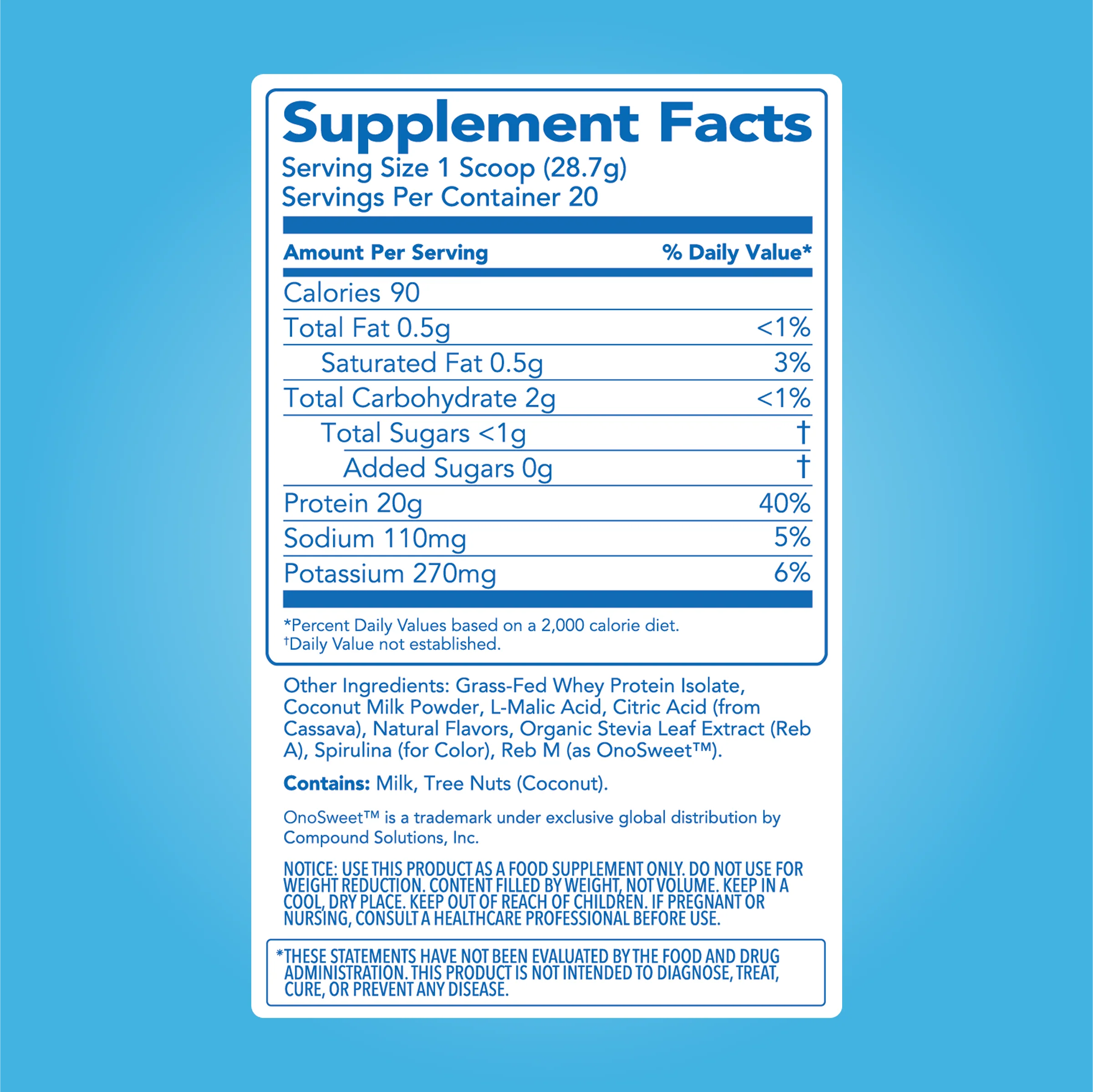 Clear Protein Powder: Blue Bahama (20 Serving) - Image 6