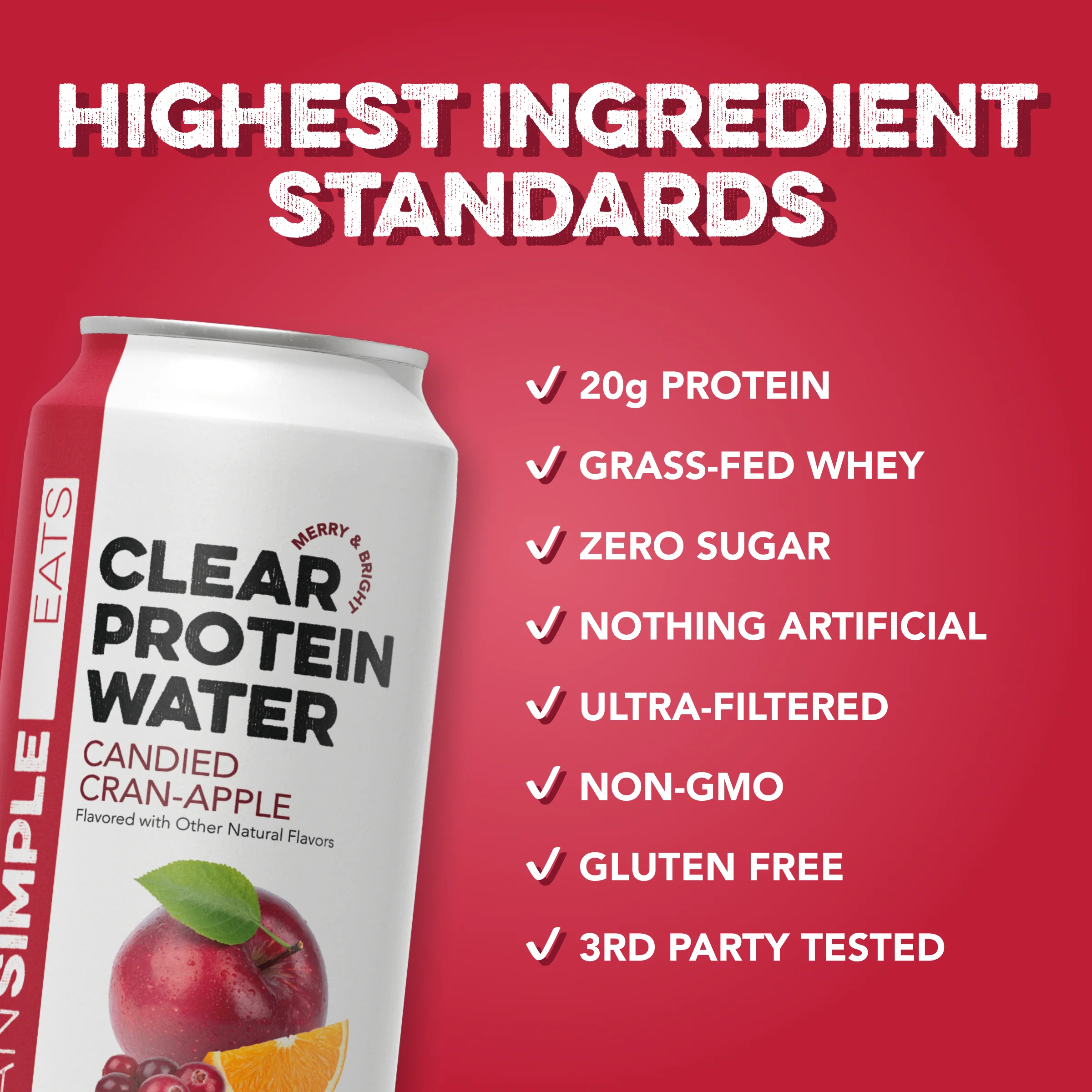 Clear Protein Water: Candied-Cran Apple (12 Pack) - Image 3