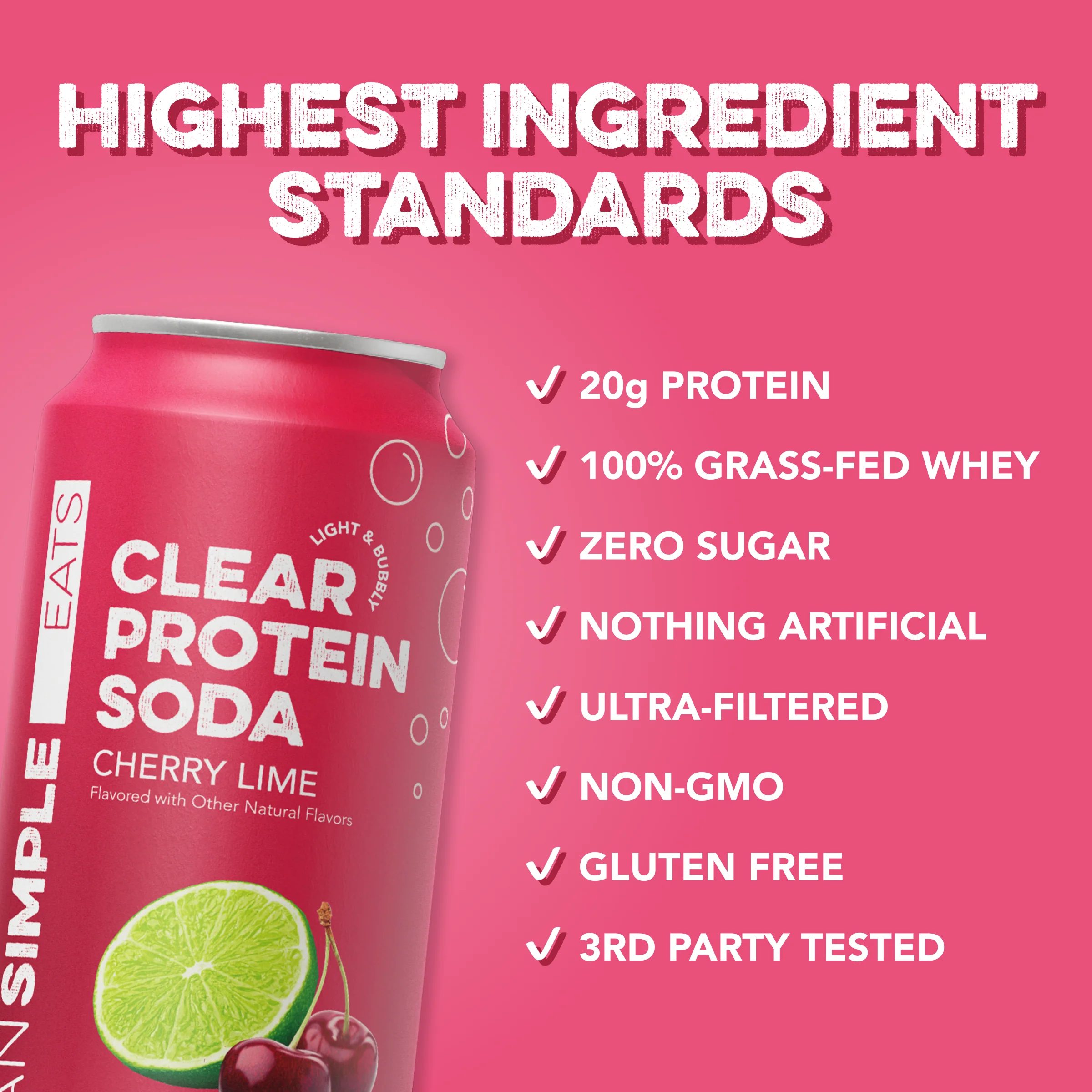 Clear Protein Soda: Cherry Lime (16oz | 12 Pack) - Image 3