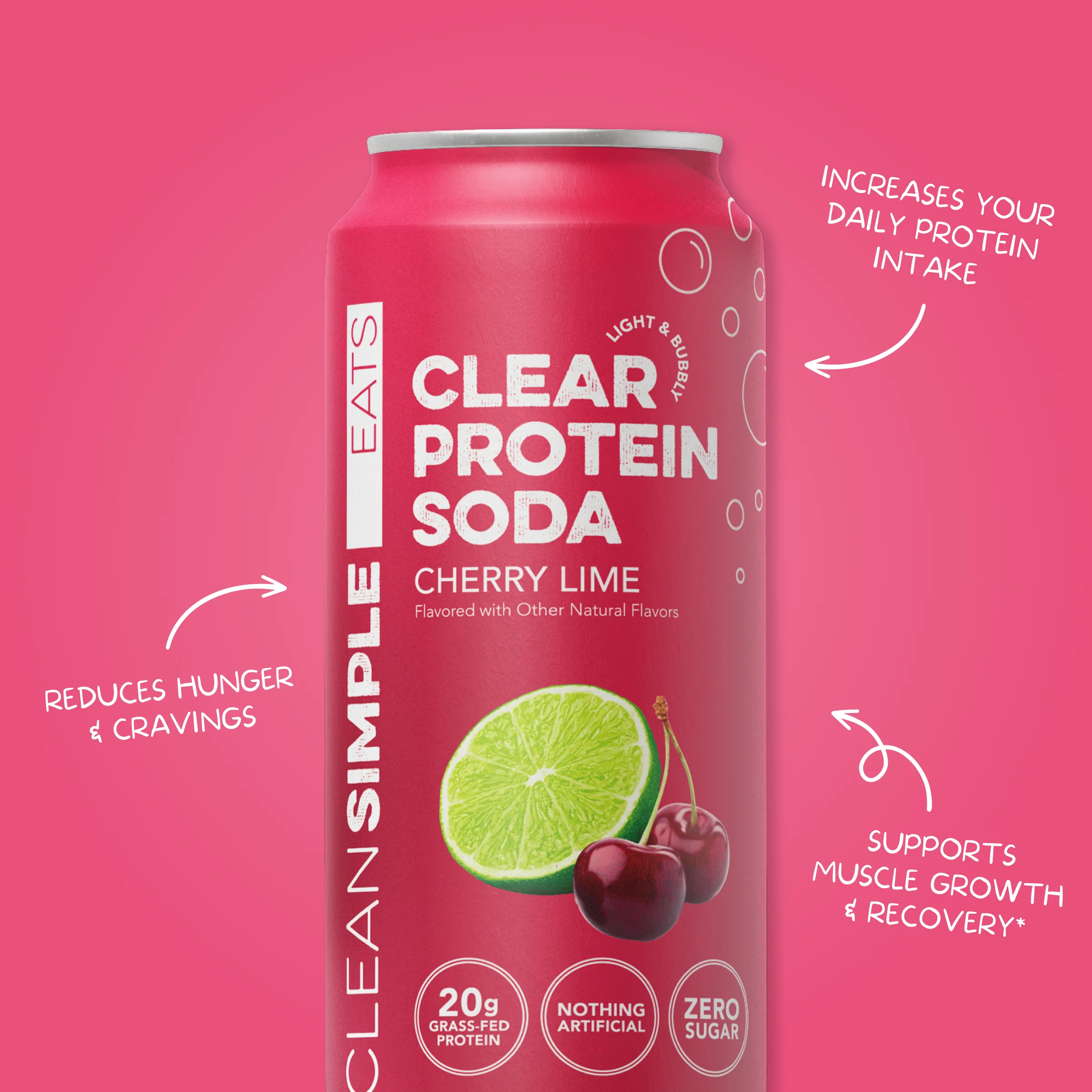 Clear Protein Soda: Cherry Lime (16oz | 12 Pack) - Image 6