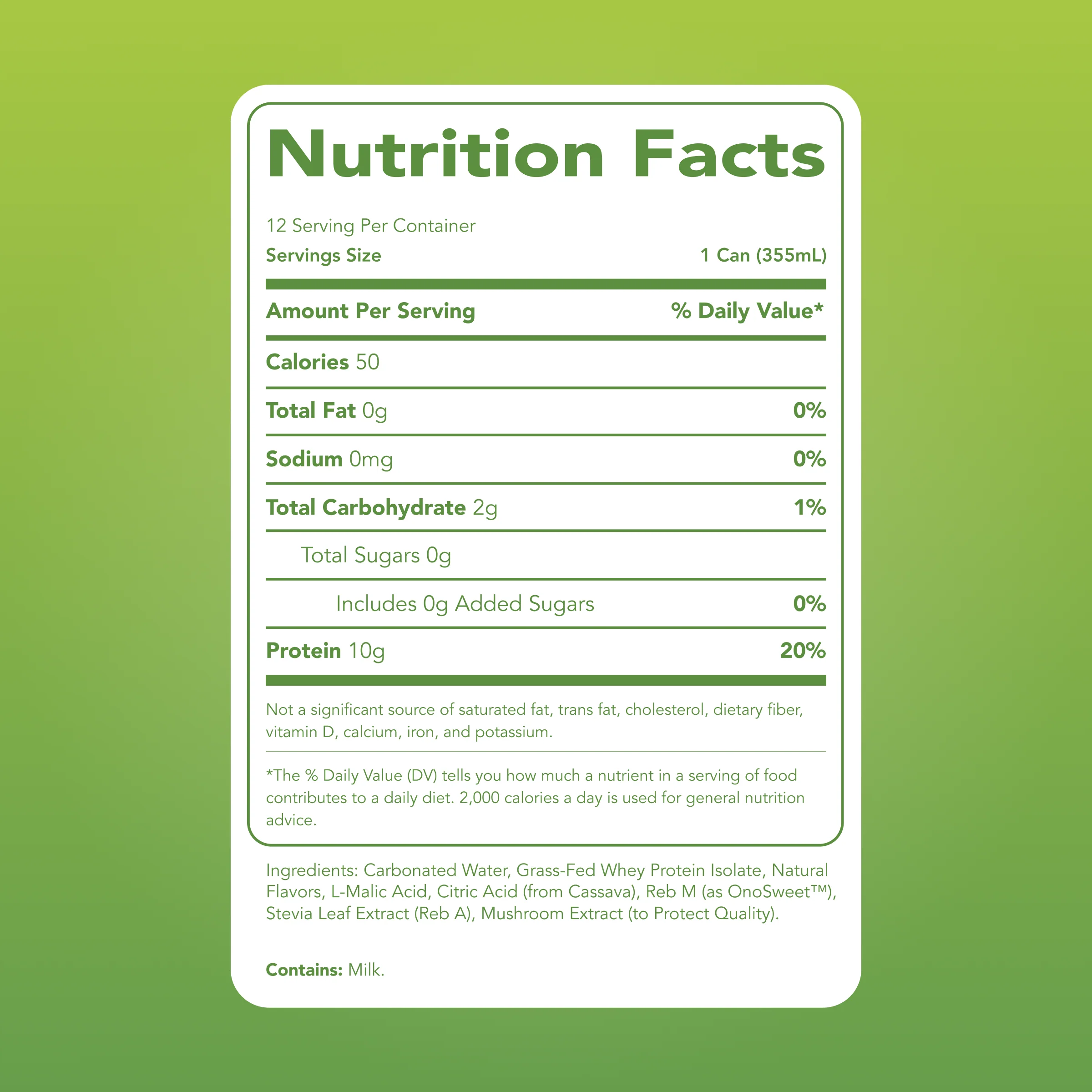 Clear Protein Soda: Sour Green Apple (12oz | 12 Pack) - Image 5