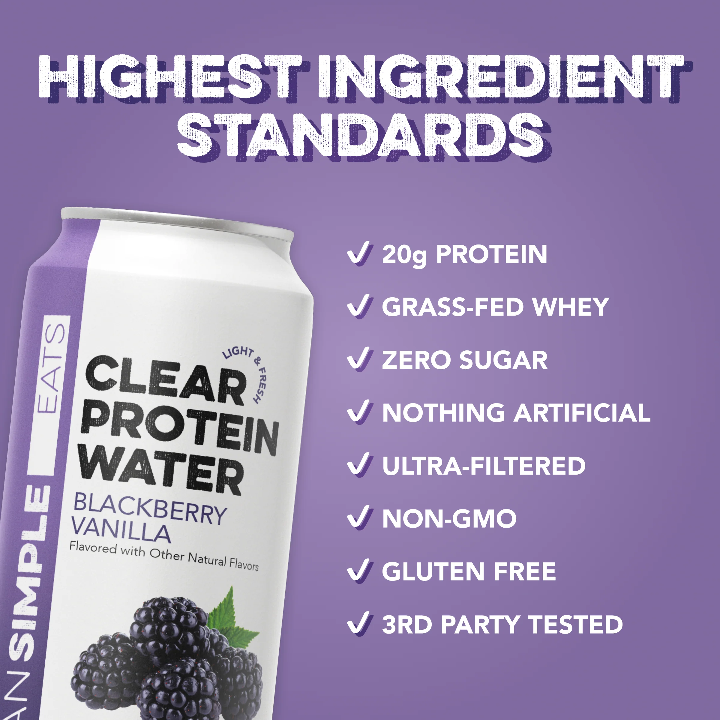 Clear Protein Water: Blackberry Vanilla (12 Pack) - Image 3