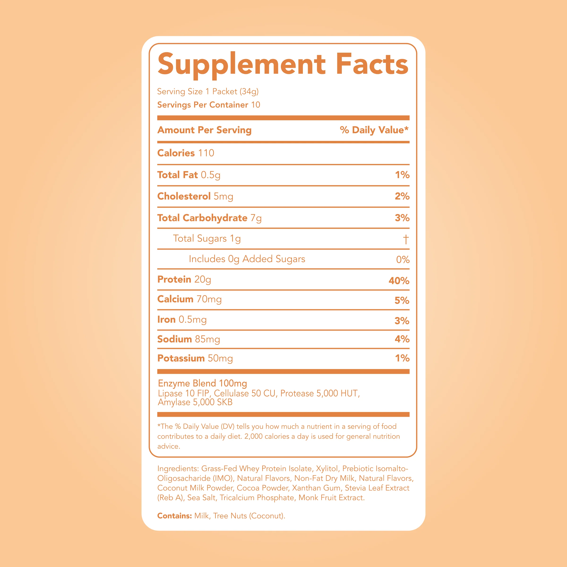 Protein Powder: Coconut Cream (10 Single Serving Stick Packs) - Image 5