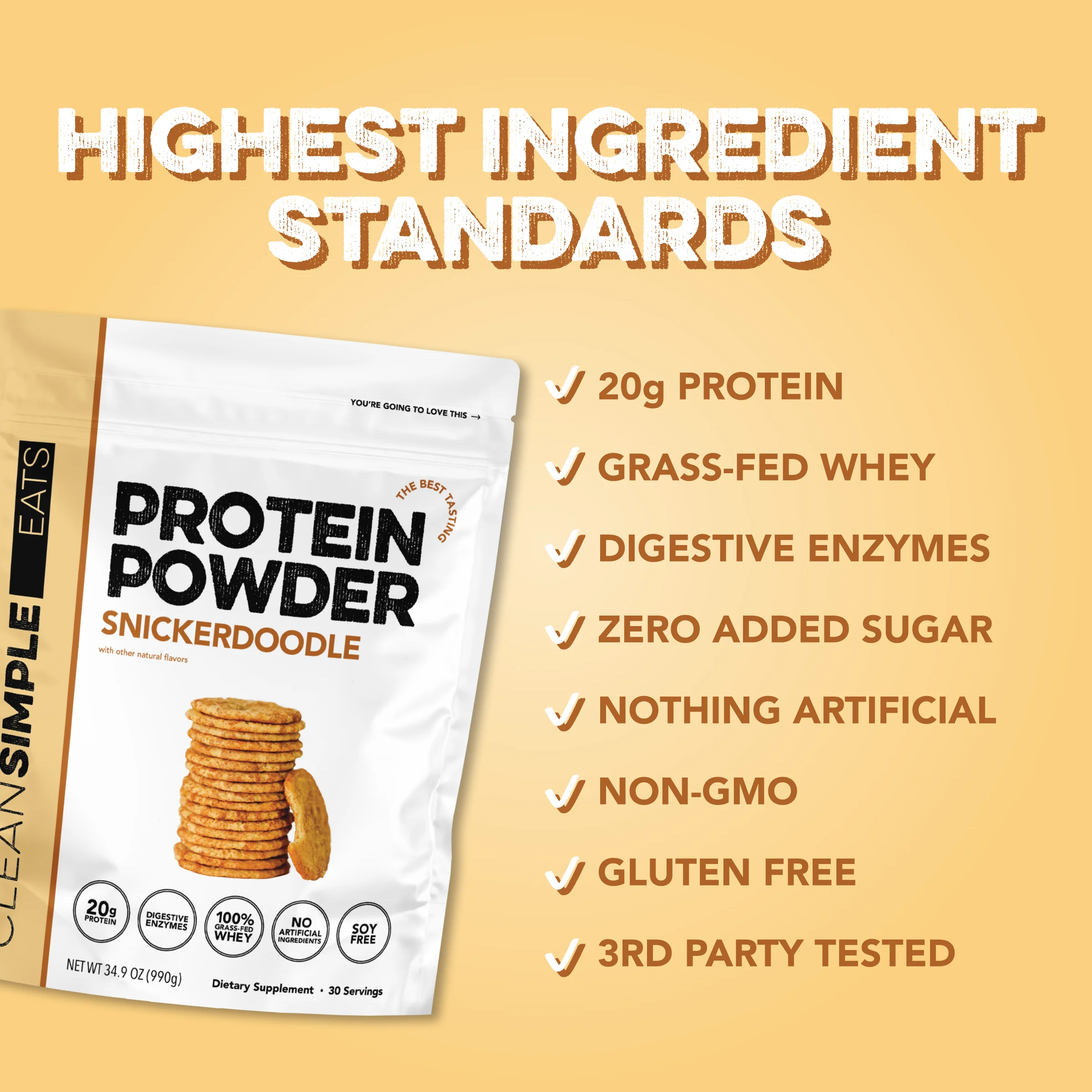 Protein Powder: Snickerdoodle (30 Serving Bag) - Image 3